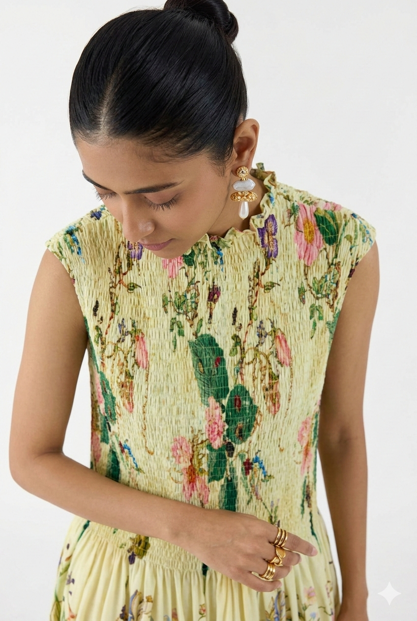 Rigu : Blossom Ruching Dress