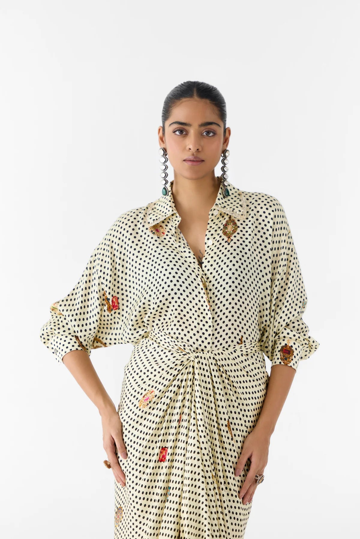 Rigu : Pearl Polka Shirt Dress
